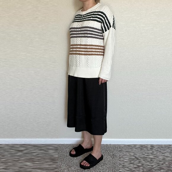 BCBG MaxAzria Sweater White with Stripes Size L - Picture 2 of 11